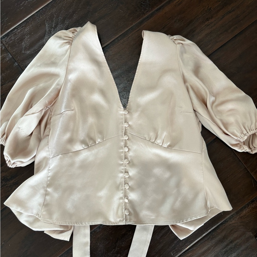 Abercrombie button up open back top